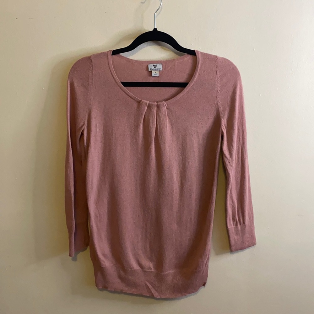 Mauve/pink 3/4 sleeve light sweater